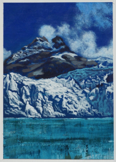 Glaciares Perito Moreno, Patagonia, Acryl auf Karton, 42*30 cm © Gabriele Riedel Art 2023