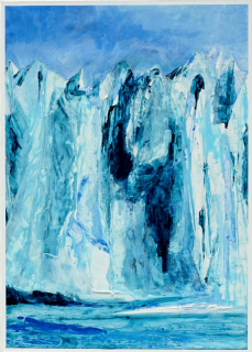 Glaciares Perito Moreno, Patagonia, Acryl auf Karton, 42*30 cm © Gabriele Riedel Art 2023