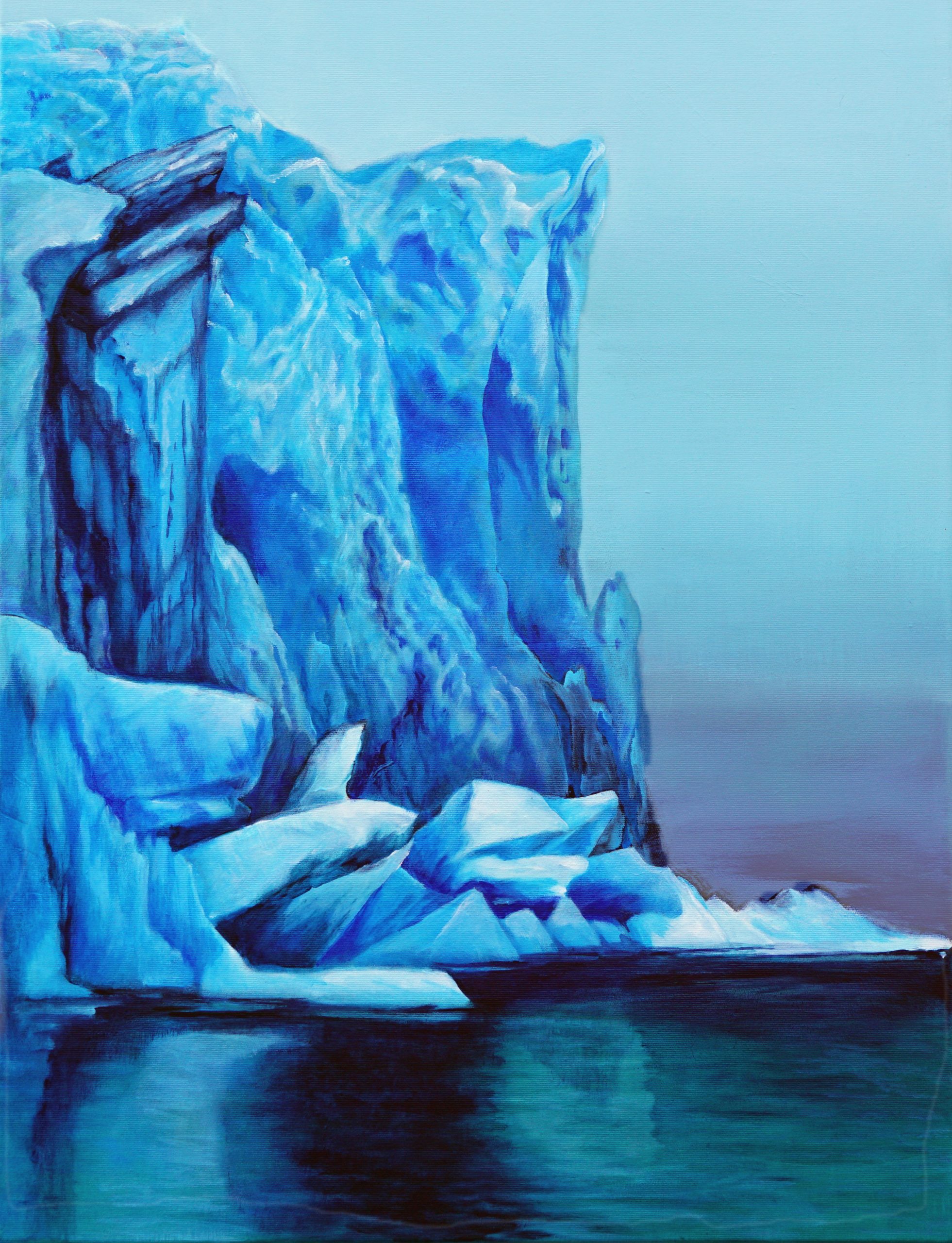 „Die Letzten ihrer Art“, Glaciares Perito Moreno, Eisberge 2023, Acryl a. L., 80*60 cm