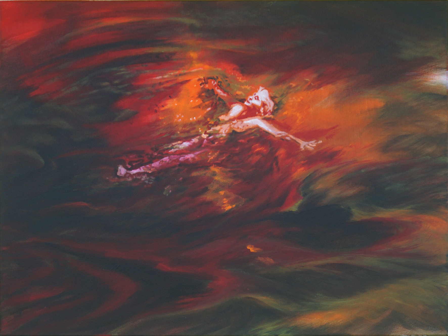 Floating, 2023 Acryl a. L., 60*80 cm, copyright Gabriele Riedel Art