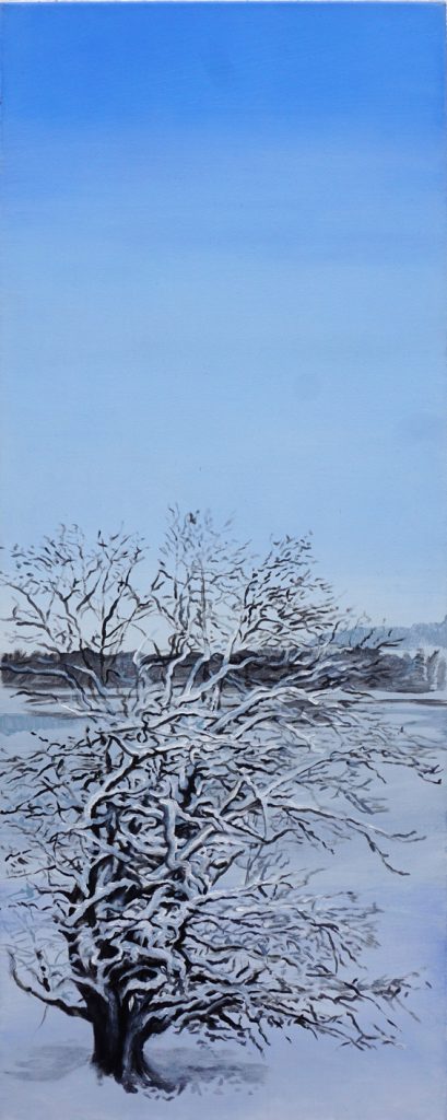 Winterstarre, 2024, Acryl a. L., 100*40 cm © Gabriele Riedel