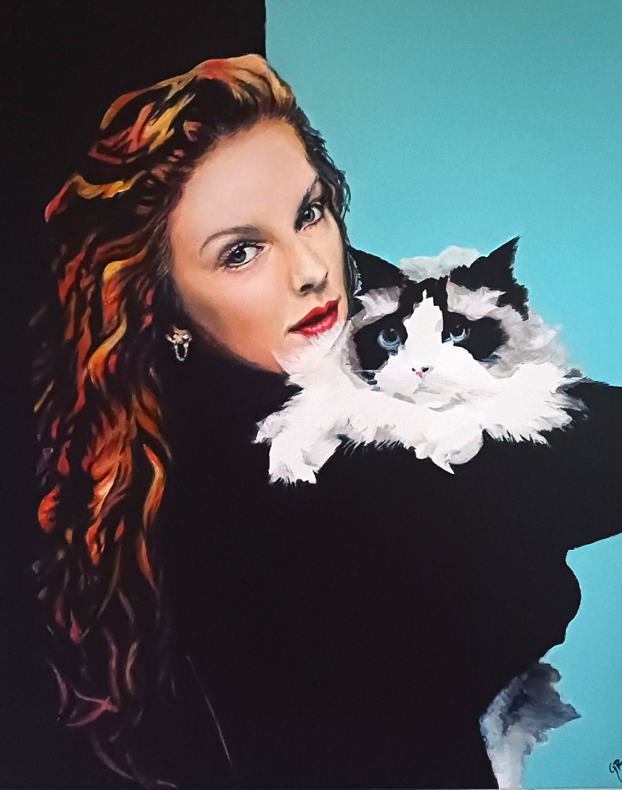 Taylor Swift, Portrait 50*60 cm, Acryl auf Leinwand, 2024 © Gabriele Riedel