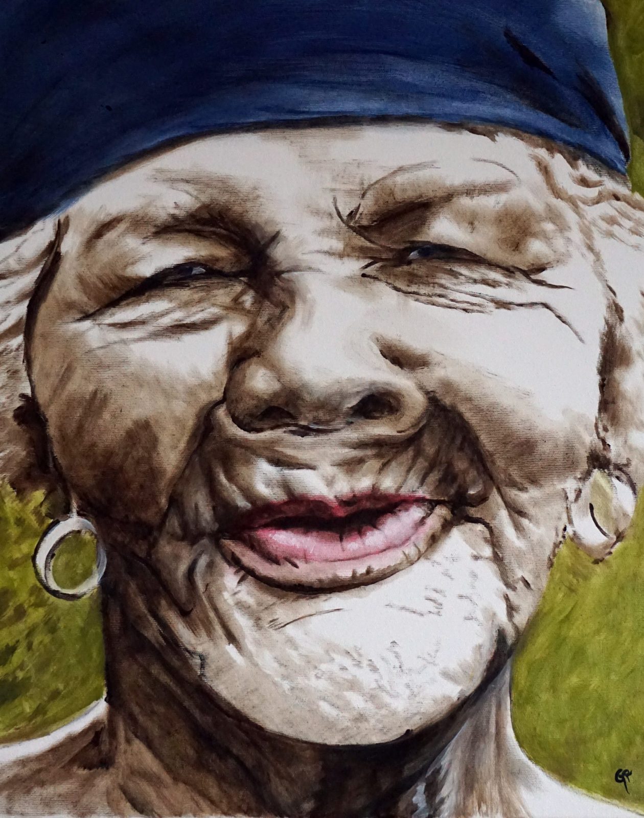 Bäuerin auf den Kapverden, 2025, Acrylmalerei, 60*50 cm © Gabriele Riedel