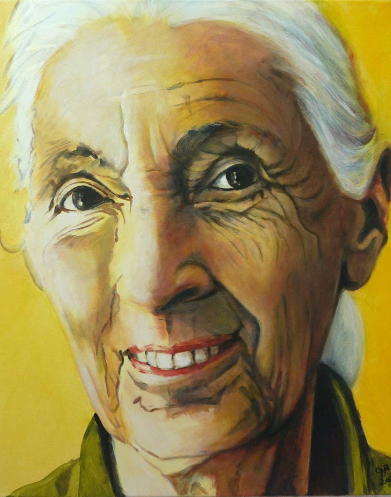janegoodall_50_60_copyright_gabrieleriedel Jane Goodall 2019, Acrylpainting, Copyright Gabriele Riedel