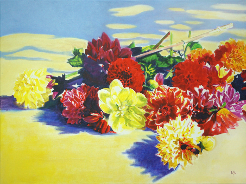 Spätsommergrüße, Acrylmalerei auf Leinwand, 60*80 cm, copyright Gabriele Riedel, 2025