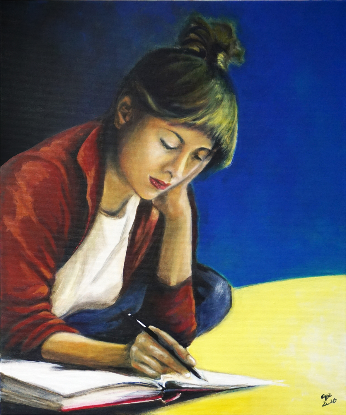 Giulia, Acrylpainting, Acrylmalerei, 60*50 cm, 2026, copyright gabriele riedel, https://gabriele-riedel-art.de