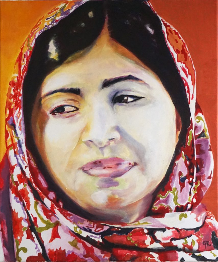 Malala Acrylpainting, Acrylmalerei, 60*50 cm, 2026, copyright gabriele riedel, https://gabriele-riedel-art.de