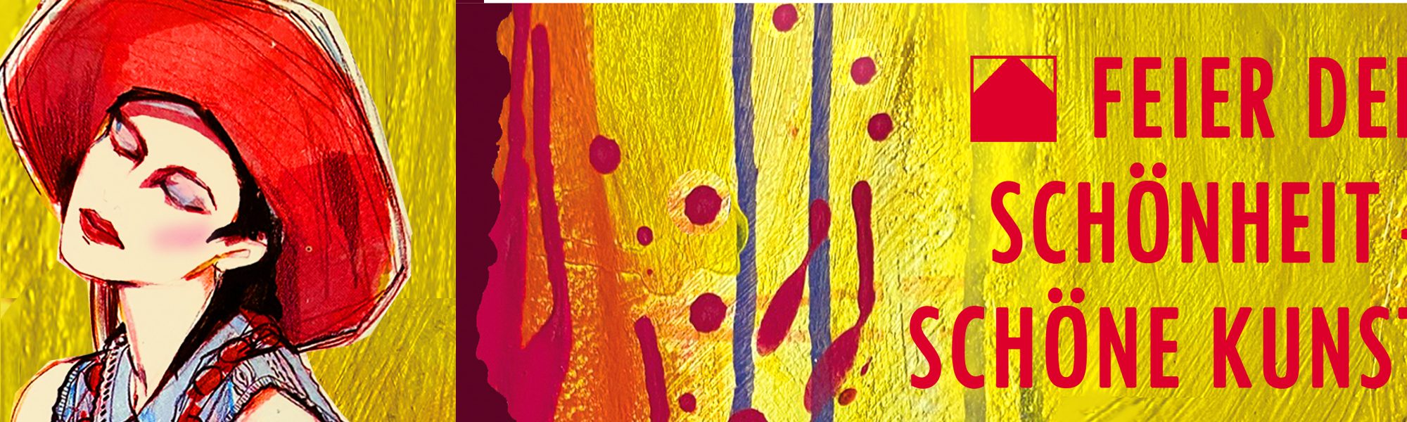 Plakat zur Ausstellung "Feier der Schoenheit", Kunstforum Weilheim, April 2026