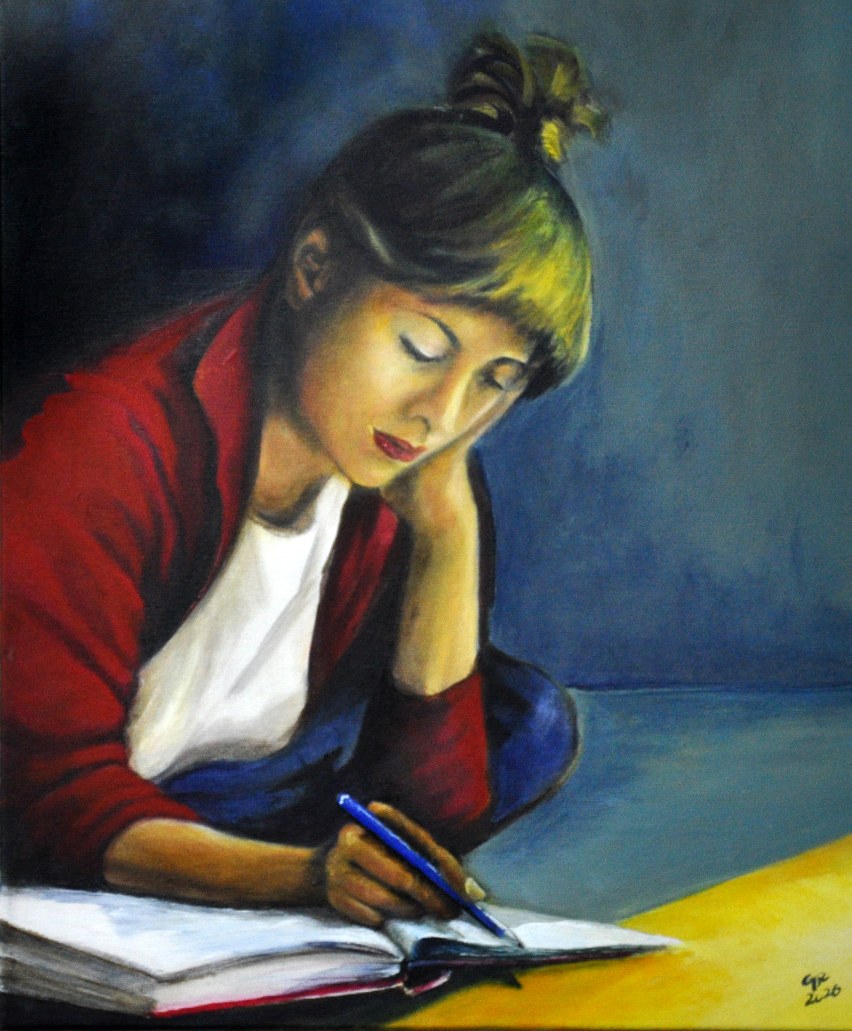 Guilia, Acrylpainting, Acrylmalerei, 60*50 cm, 2026, copyright gabriele riedel, https://gabriele-riedel-art.de