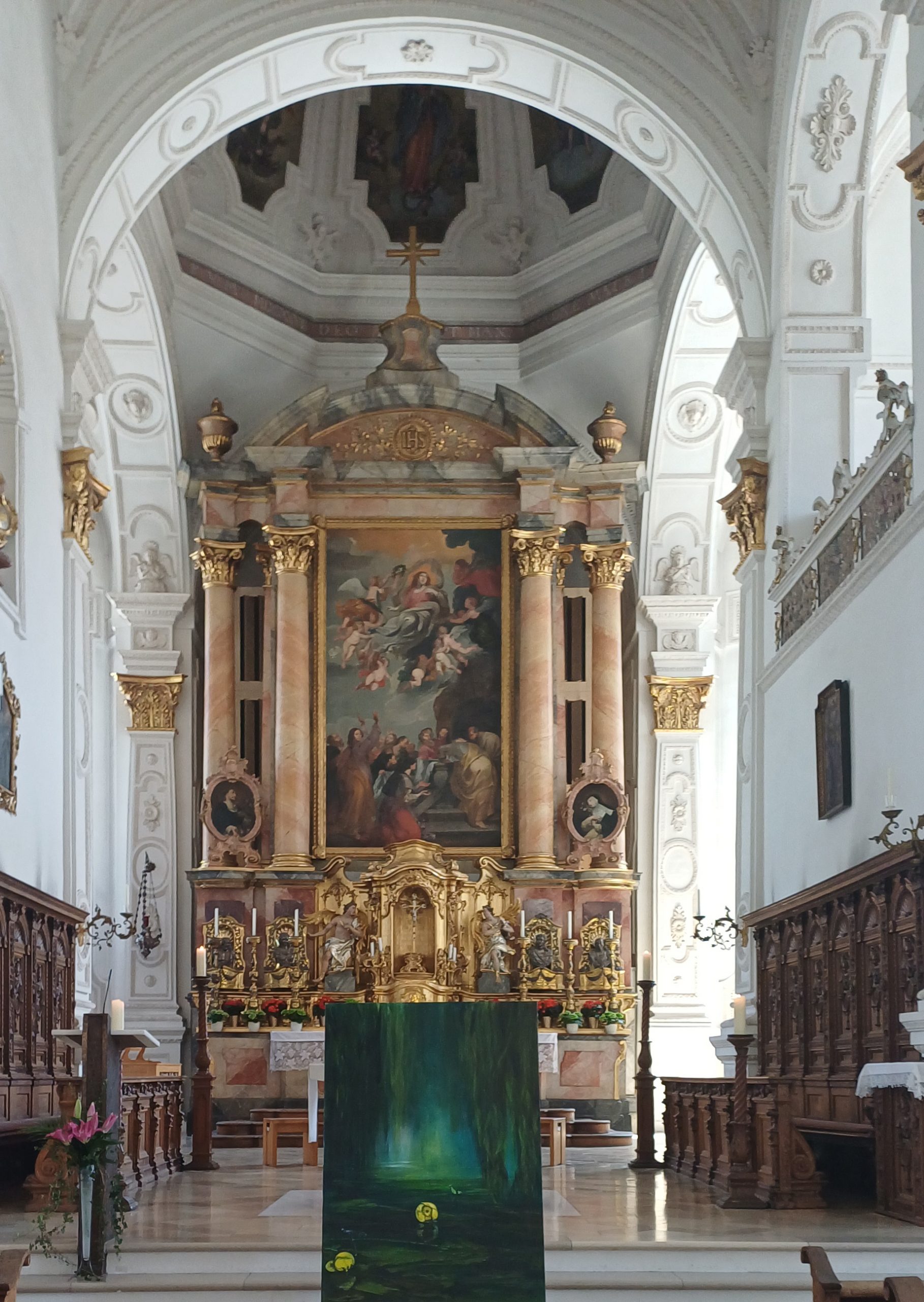 Waldsee, 2020, / Acryl a. L. / 140*100 cm © Gabriele Riedel, Inspiration für ein Orgelkonzert in der Stadtpfarrkirche Weilheim